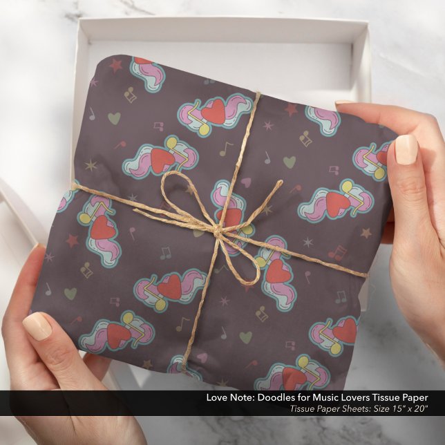 Liebe Hinweis: Doodles für Musikliebhaber Seidenpapier (Love Note: Doodles for Music Lovers Tissue Paper)