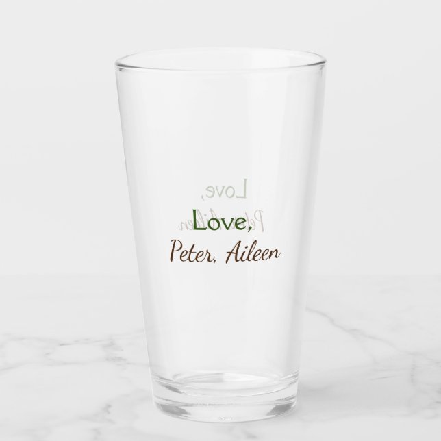 Liebe hinzufügen Namen einfache, editierbare Text  Glas (Vorderseite)