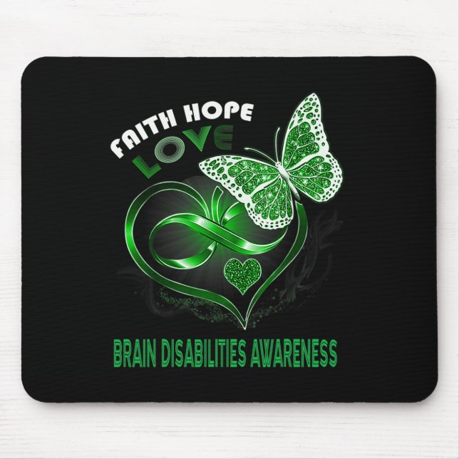 Liebe Hirnbehinderung Bewusstsein Herz Mousepad (Vorne)