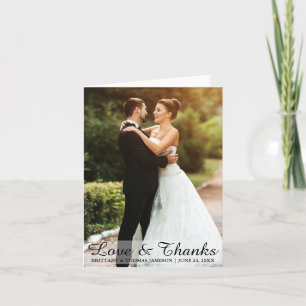 Liebe Hochzeit & Dank Braut & Foto Hinweis Dankeskarte