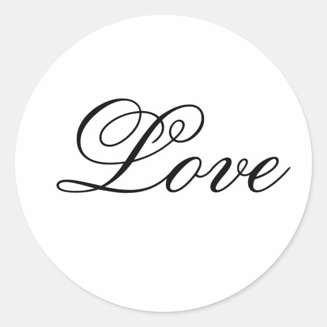 Liebe_Hochzeit Einladung Siegel_Schwarz und Weiß Runder Aufkleber (Vorderseite)
