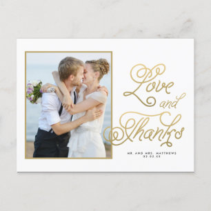 Liebe   Hochzeit Foto Vielen Dank Postcard Postkarte