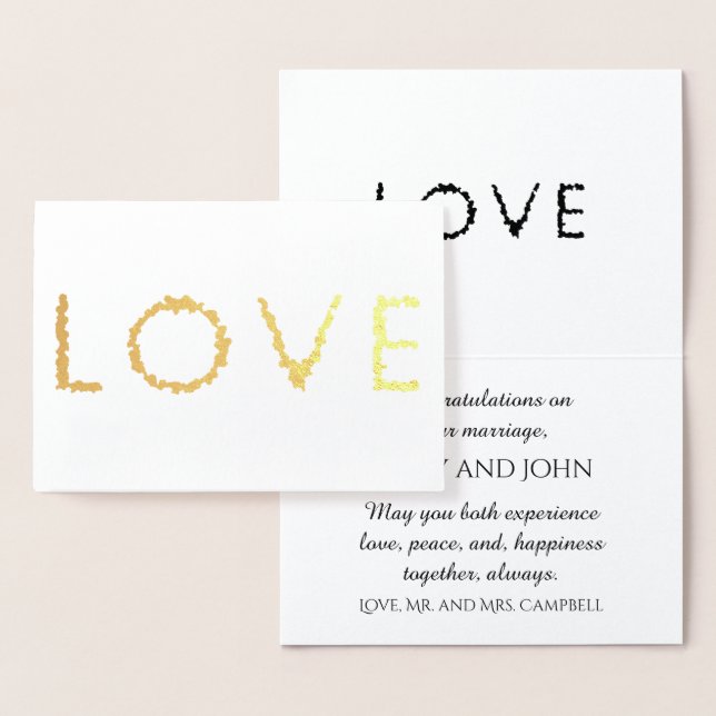 Liebe Hochzeit Gratulationen Gold Folienkarte (Anzeige)
