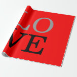 Liebe-Hochzeit mit grauem Hintergrund Geschenkpapier<br><div class="desc">Sie können die Schriftart und Farben leicht ändern. Sie können auch Ihr Logo und das Hintergrundbild hinzufügen,  wie Sie möchten.</div>