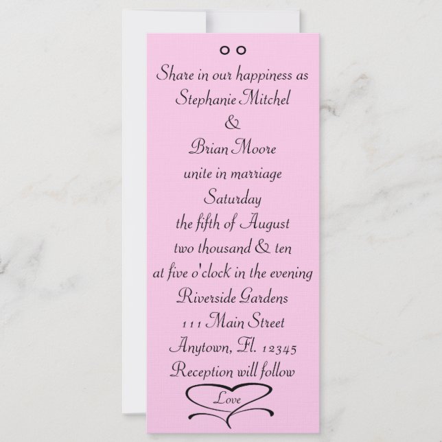 Liebe Hochzeiten Einladung (Vorderseite)