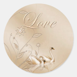 Liebe Hochzeitsticker Runder Aufkleber