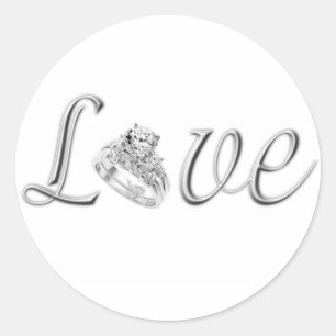 Liebe Hochzeitsticker Runder Aufkleber
