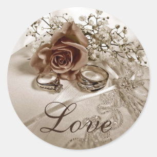 Liebe Hochzeitsticker Runder Aufkleber