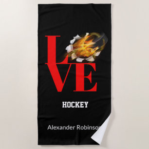 Liebe Hockey Personalisiert Sports  Strandtuch
