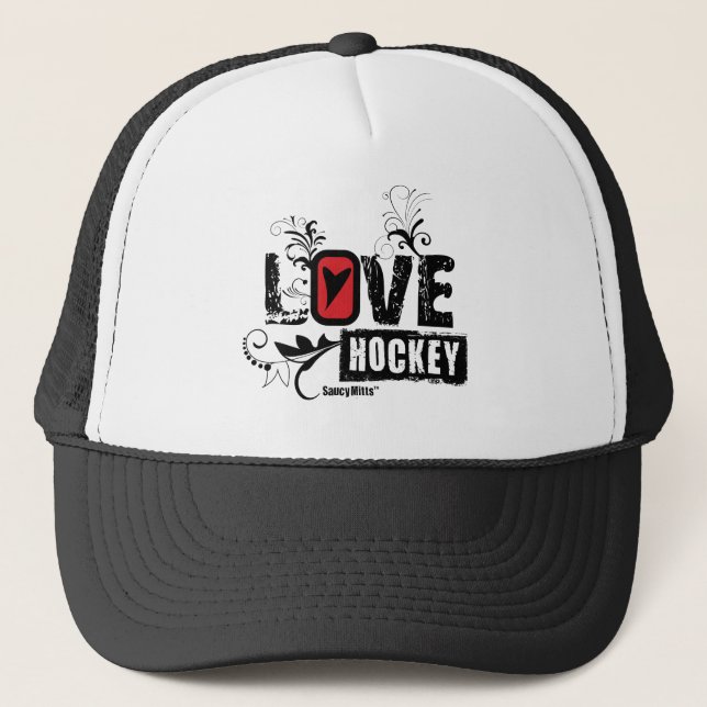 Liebe Hockey Swirl Truckerkappe (Vorderseite)