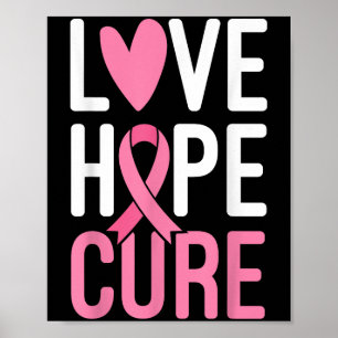 Liebe Hoffnung Brustkrebs heilen Krieger rosa Band Poster