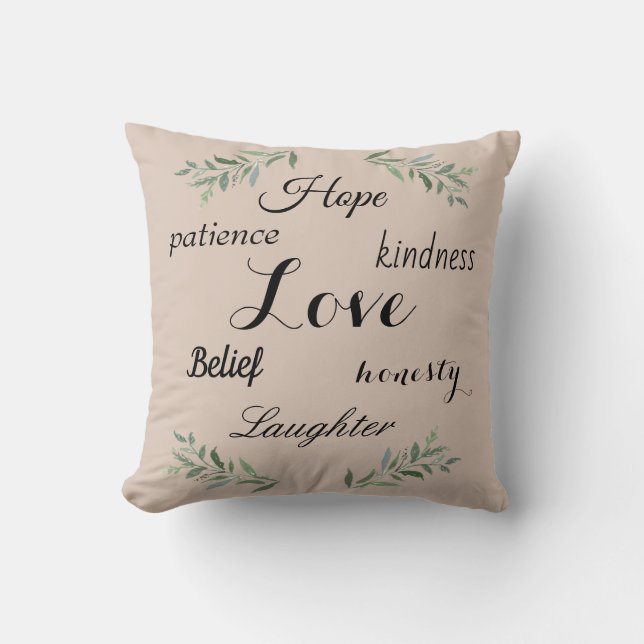 Liebe, Hoffnung, Gütekissen Kissen (Vorderseite)