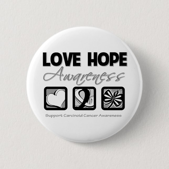 Liebe Hope Awareness Karzinoid Cancer Button (Vorderseite)
