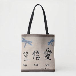 Liebe Hope Faith Chinesisch schreiben Tasche