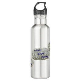 Liebe Hope Faith White Stones Edelstahlflasche