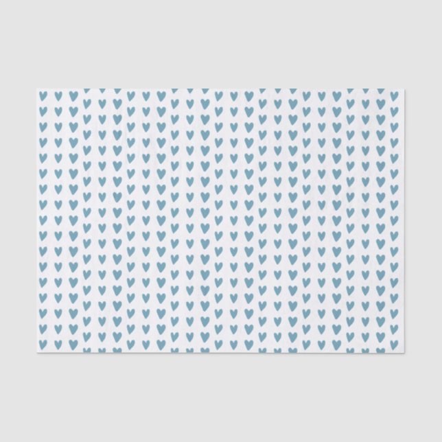 Liebe Hört blaues Wasserfarben-Muster-Party Seidenpapier (Vorderseite)