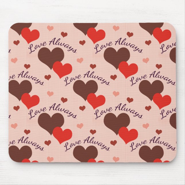 Liebe hört immer das Valentinmuster Mousepad (Vorne)