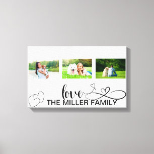 Liebe Hört in Schwarzweiß-Script-benutzerdefiniert Leinwanddruck