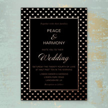 Liebe hört Rose Gold Black Wedding