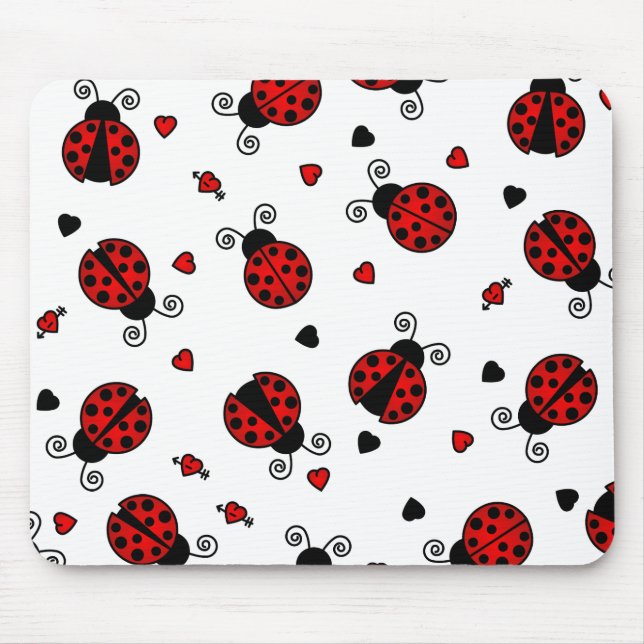 Liebe hört rote Marienkäfer ab Mousepad (Vorne)