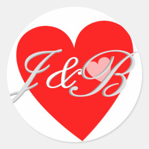 Liebe Hört Umschlag Aufkleber Hochzeitmonogramme