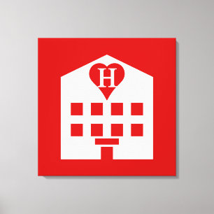 Liebe Hotel Japanese Emoji Leinwanddruck