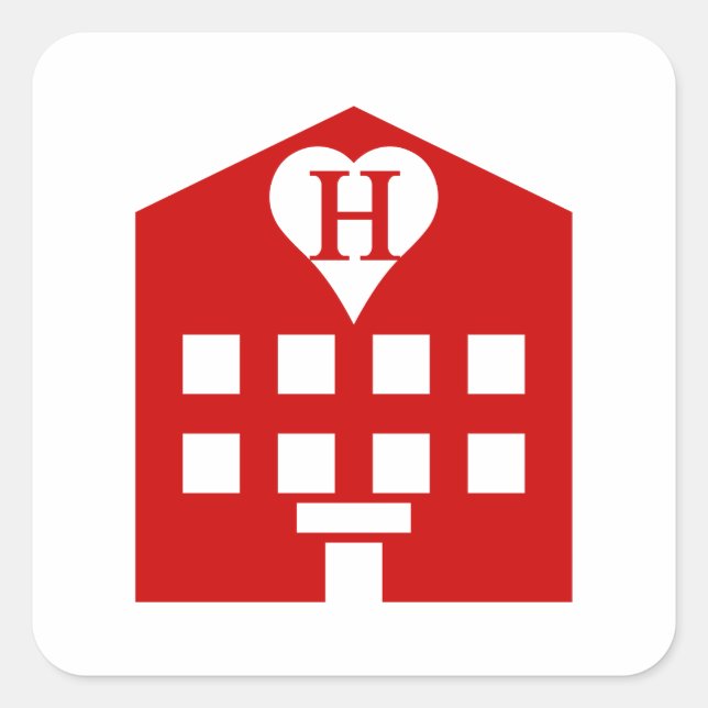 Liebe Hotel Japanese Emoji Quadratischer Aufkleber (Vorderseite)
