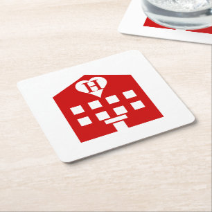 Liebe Hotel Japanese Emoji Rechteckiger Pappuntersetzer