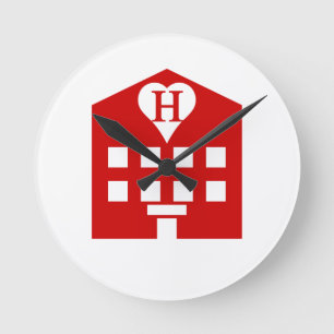 Liebe Hotel Japanisch Emoji Runde Wanduhr