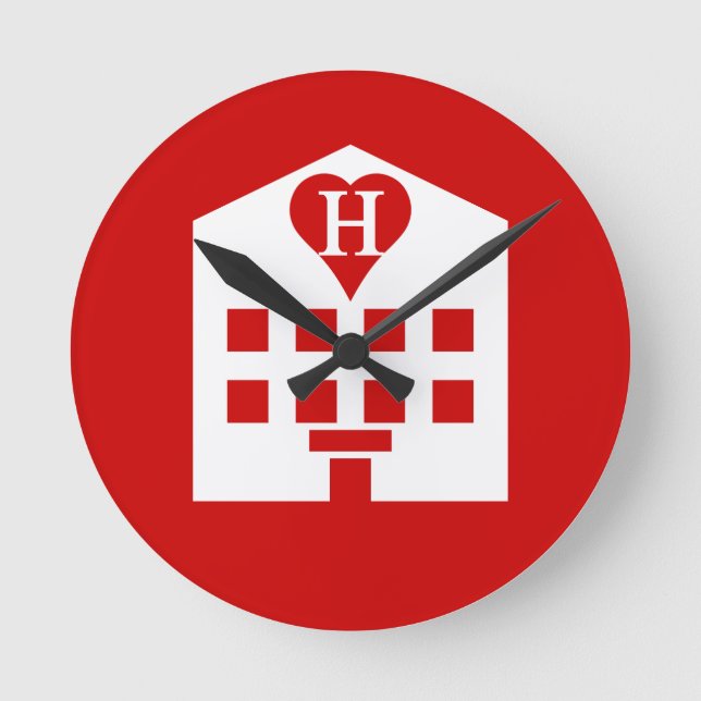 Liebe Hotel Japanisch Emoji Runde Wanduhr (Vorderseite)