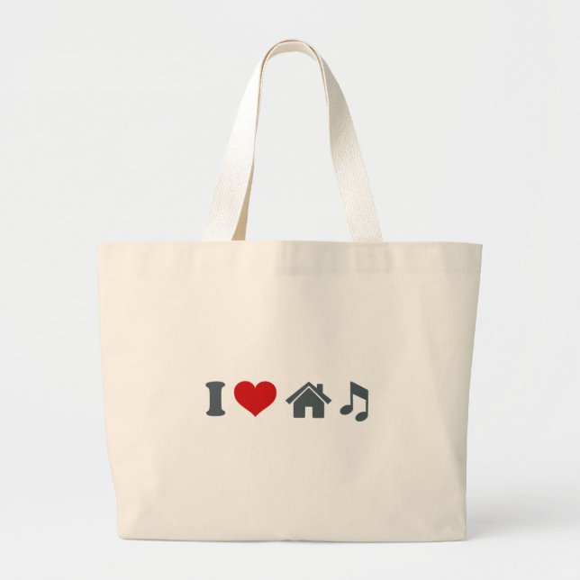 Liebe House Music Jumbo Stoffbeutel (Vorne)
