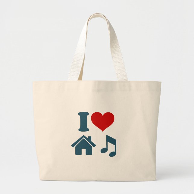 Liebe House Music Jumbo Stoffbeutel (Vorne)