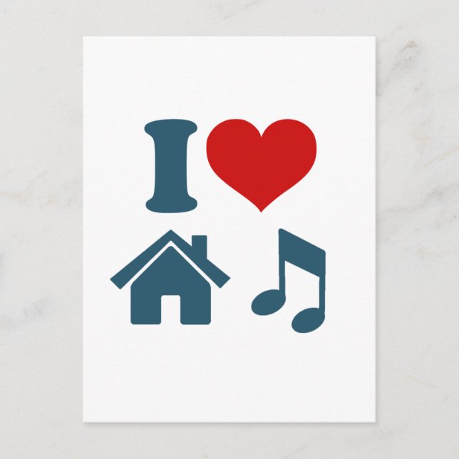 Liebe House Music Postkarte (Vorderseite)