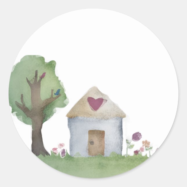Liebe House Zuhause Garden Geschenkverpackungsaufk Runder Aufkleber (Vorderseite)