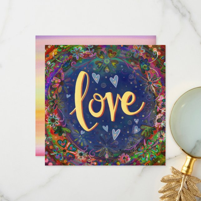 Liebe Hübsch Hearts Blume Inspiration Dankeskarte (Vorderseite/Rückseite Beispiel)
