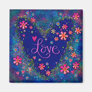 Liebe Hübsches Blumenherz Moderne Inspiritivität Magnet