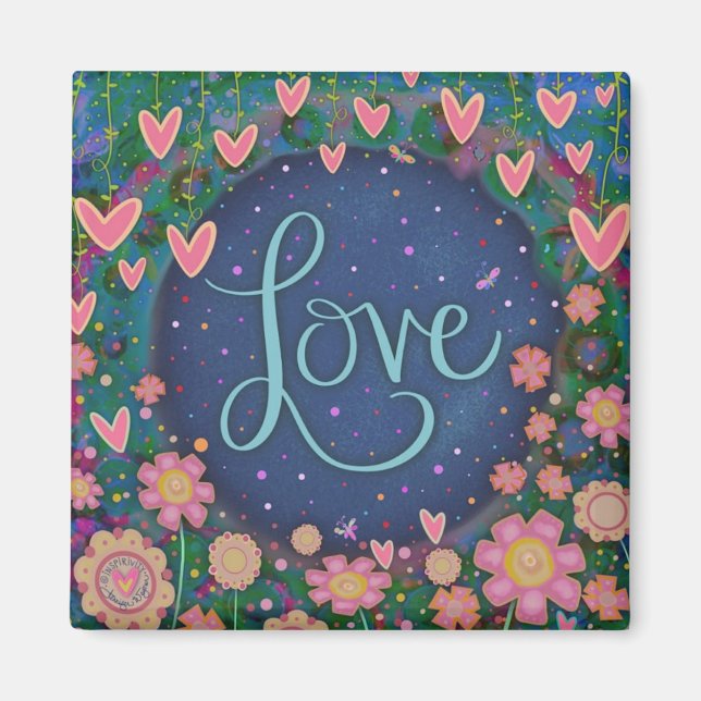 Liebe Hübsches Blumenherz Trendy Inspiration Niedl Magnet (Vorne)