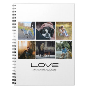 Liebe-Hund-Familienporträt-Collage-Design Notizblock