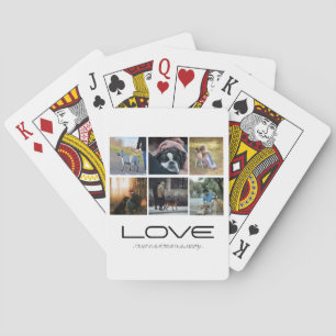 Liebe-Hund-Familienporträt-Collage-Design Spielkarten