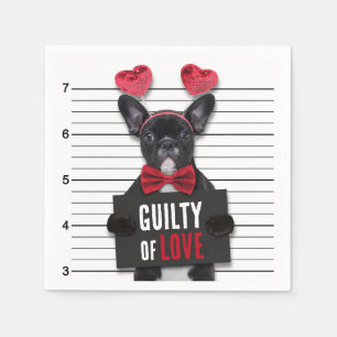 Liebe Hund Mugshot Funny Valentine's Day Serviette