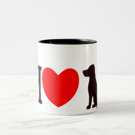 Liebe Hund Zweifarbige Tasse