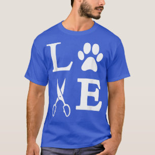 Liebe Hunde Hunde Groomer Paw Druck Grooming Niedl T-Shirt