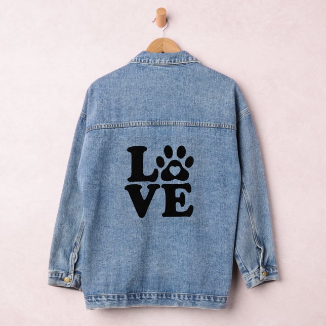 Liebe Hunde Pfoten drucken Jeansjacke (Hangar)
