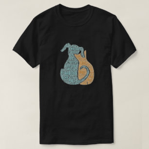 Liebe-Hundekatzen-Grafik-T - Shirt