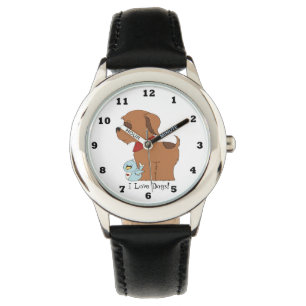 Liebe-Hundeuhr der Kind Unisexi Armbanduhr