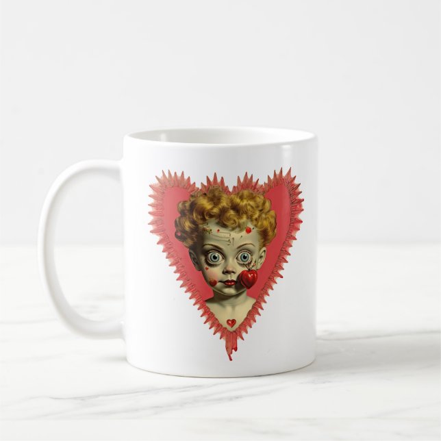 Liebe Hurt Fun Steampunk Cherub Angel Zombie Doll Kaffeetasse (Links)