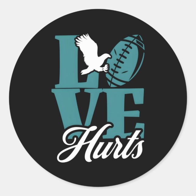 Liebe Hurts Eagles Runder Aufkleber (Vorderseite)