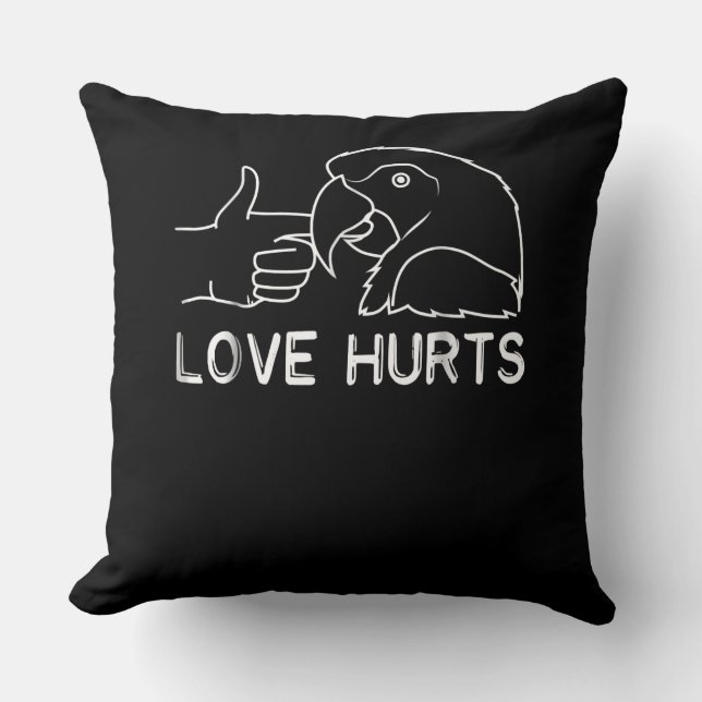 Liebe Hurts Parrot Lovers African Gray Budgerigar  Kissen (Vorderseite)