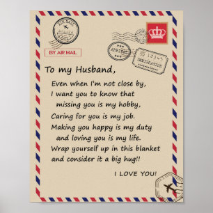 Liebe Husband Brief an meinen Mann I Liebe Sie Poster