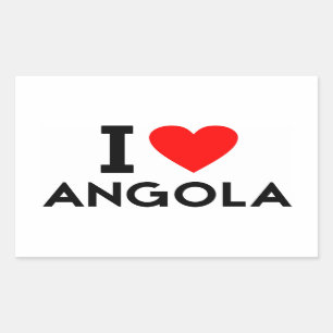 Liebe I Angola-Landnationsherz-Symboltext Rechteckiger Aufkleber